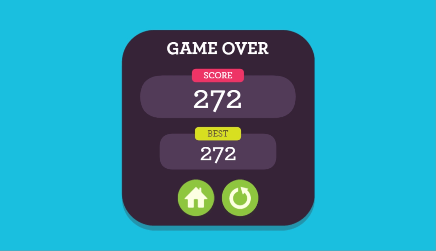 Dart Master Game Over Screenshot.