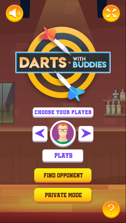 Darts With Buddies Game Welcome Screen Screenshot.