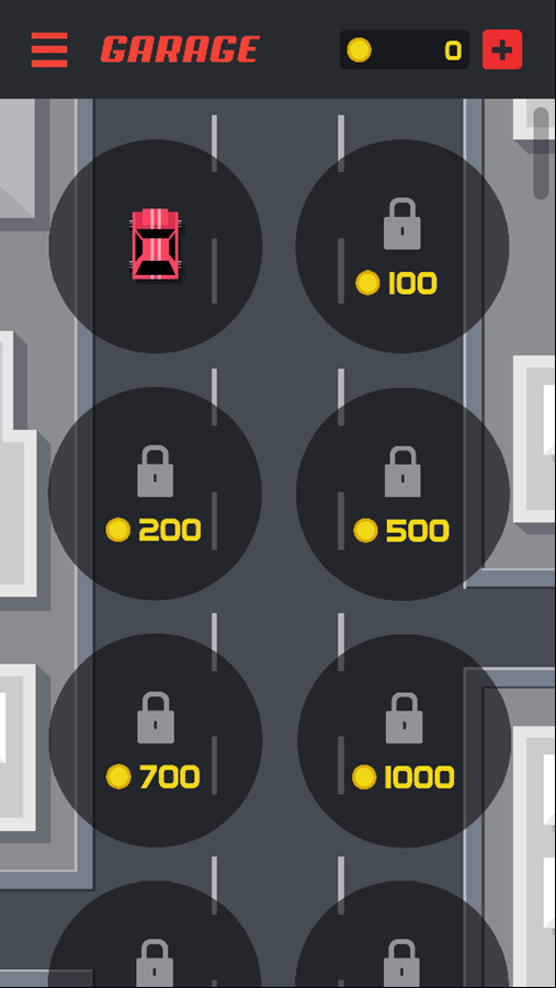 Deadly Race Game Garage Screenshot.