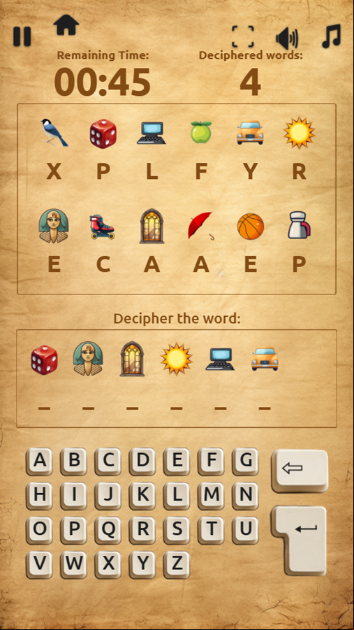 Decipher Game Play Screenshot.