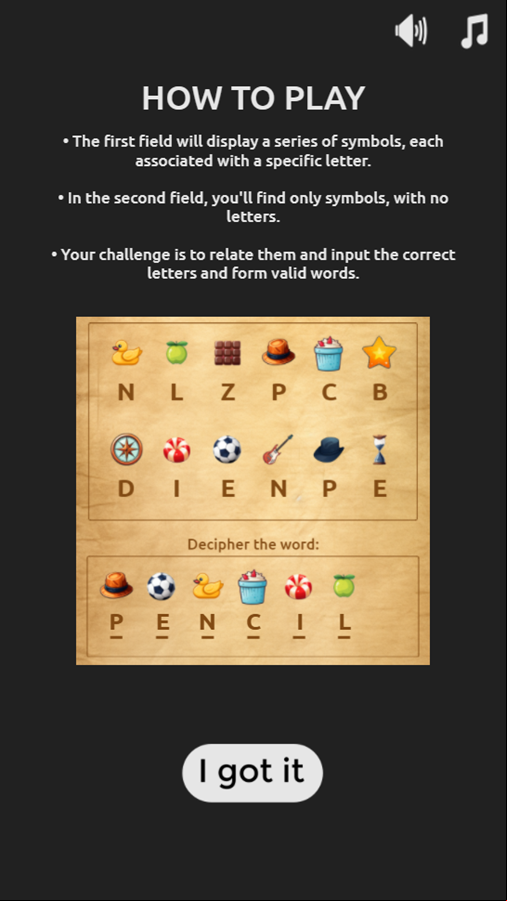 Decipher Game How To Play Screenshot.
