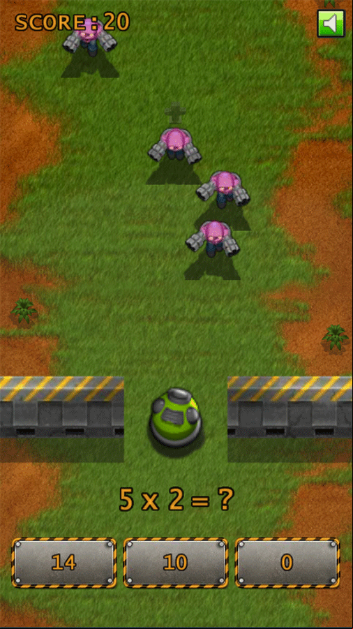 Defense Math Game Screenshots.