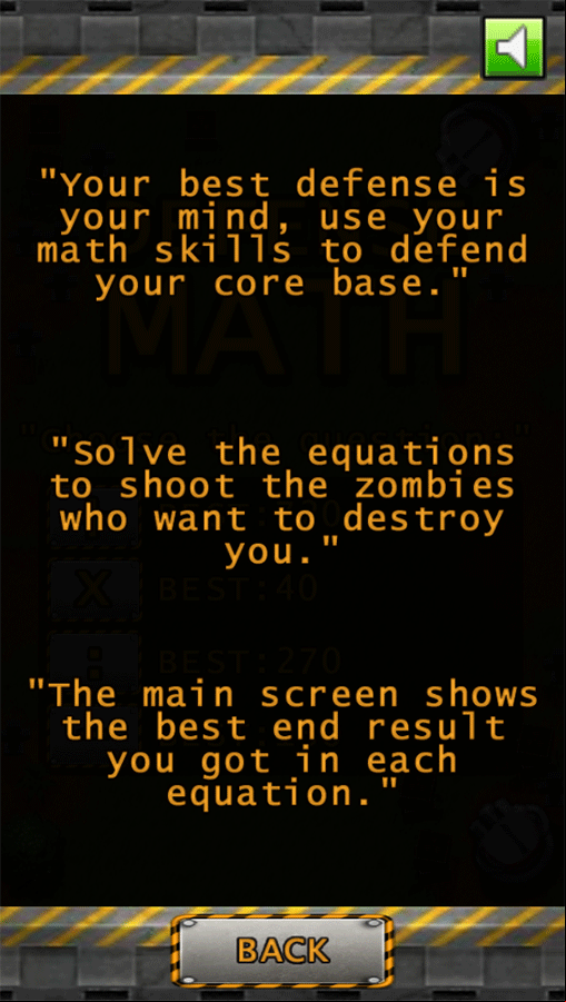 Defense Math Instructions Screenshots.