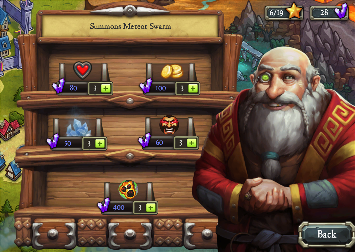 Defentures Game Merchant Screen Screenshot.