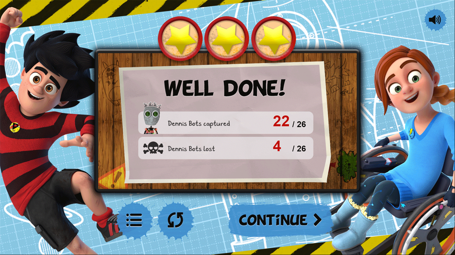 Dennis & Gnasher Clone Ranger Game Score Screenshot.