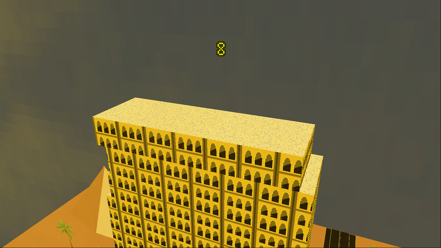 Desert Building Stacking Game Play Screenshot.
