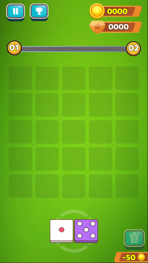 Dice Merge Game Start Screenshot.