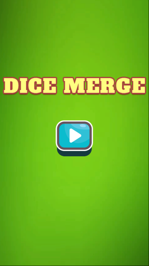 Dice Merge Game Welcome Screen Screenshot.