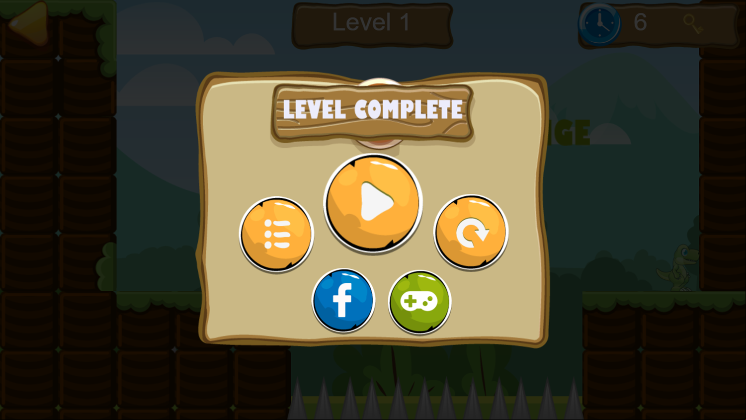 Dino Bros Level Complete Screenshot.