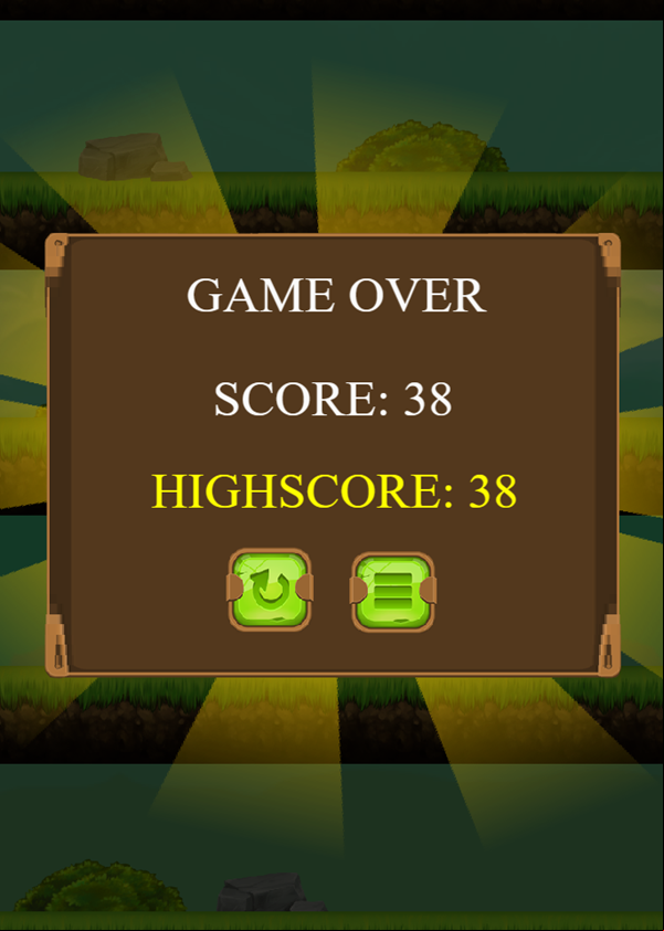 Dino Jump Game High Score Screenshot.