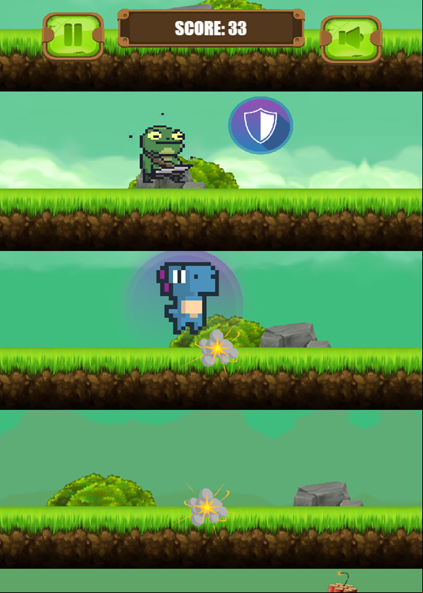 Dino Jump Game Power Ups Screenshot.