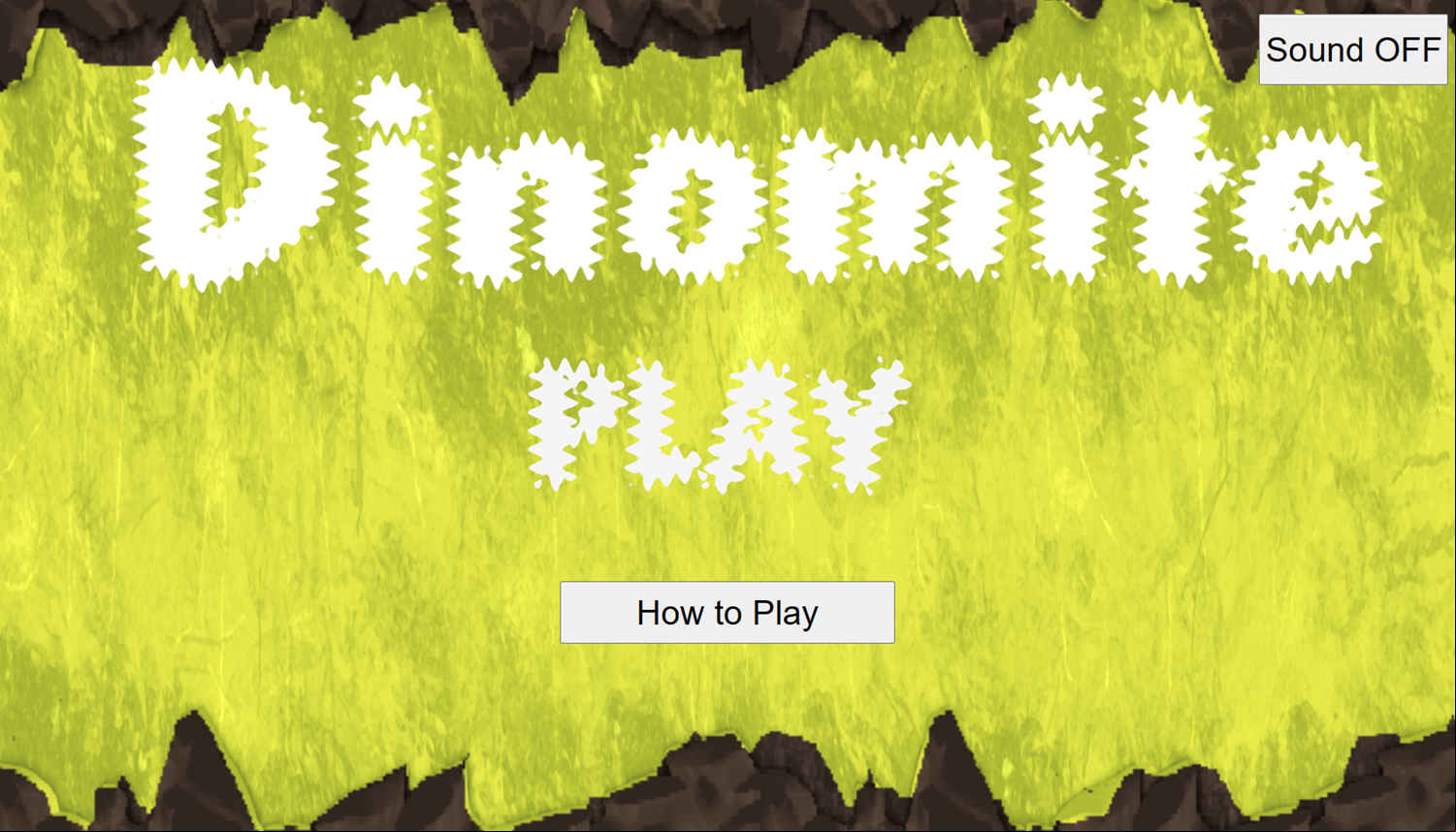 Dinomite Game Welcome Screen Screenshot.