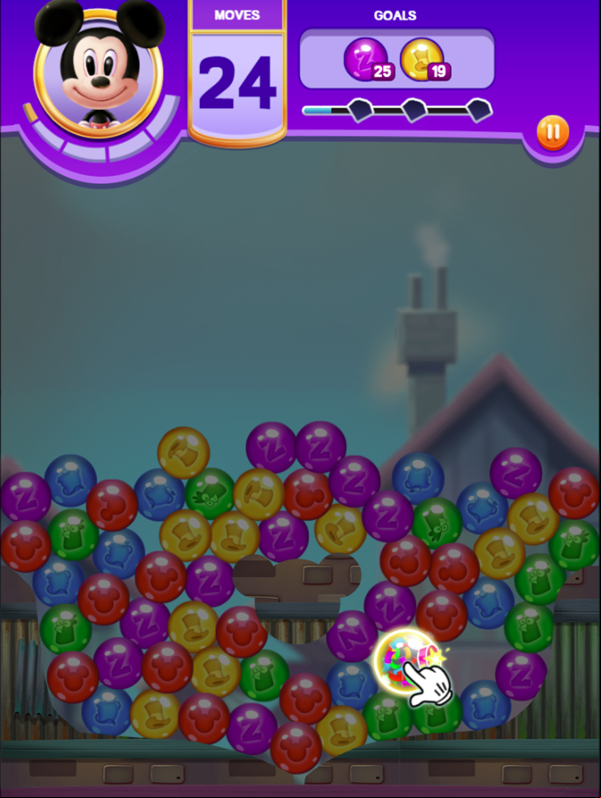 Disney Bubble Burst Game Match 6 Special Bubble Screenshot.