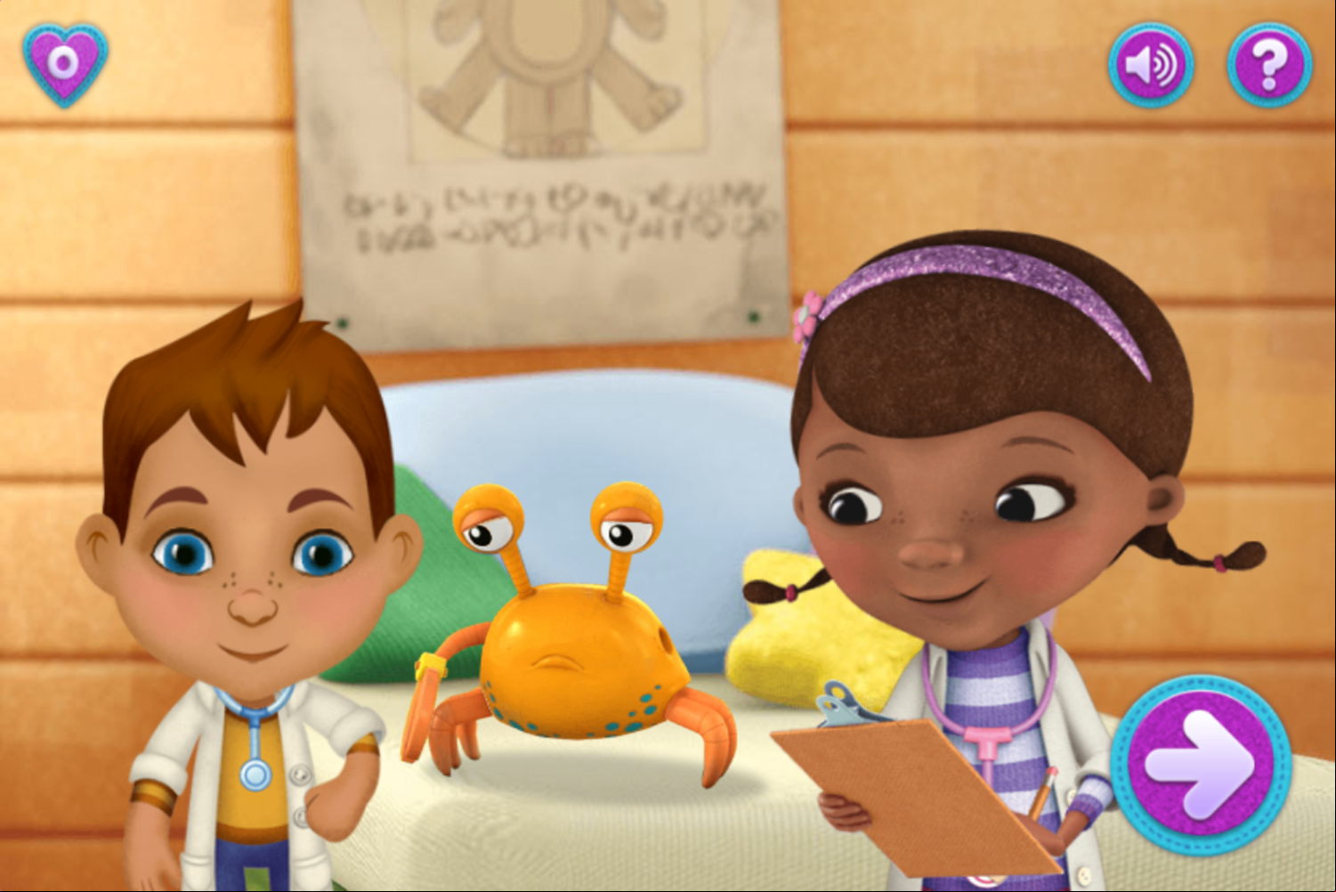 Doc McStuffins Doc's World Game Crab Check Up Screenshot.