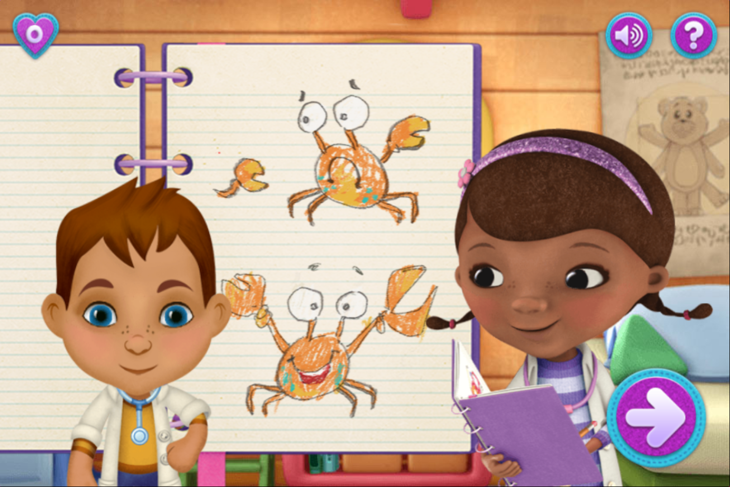 Doc McStuffins Doc's World Game Crab Healed Screenshot.
