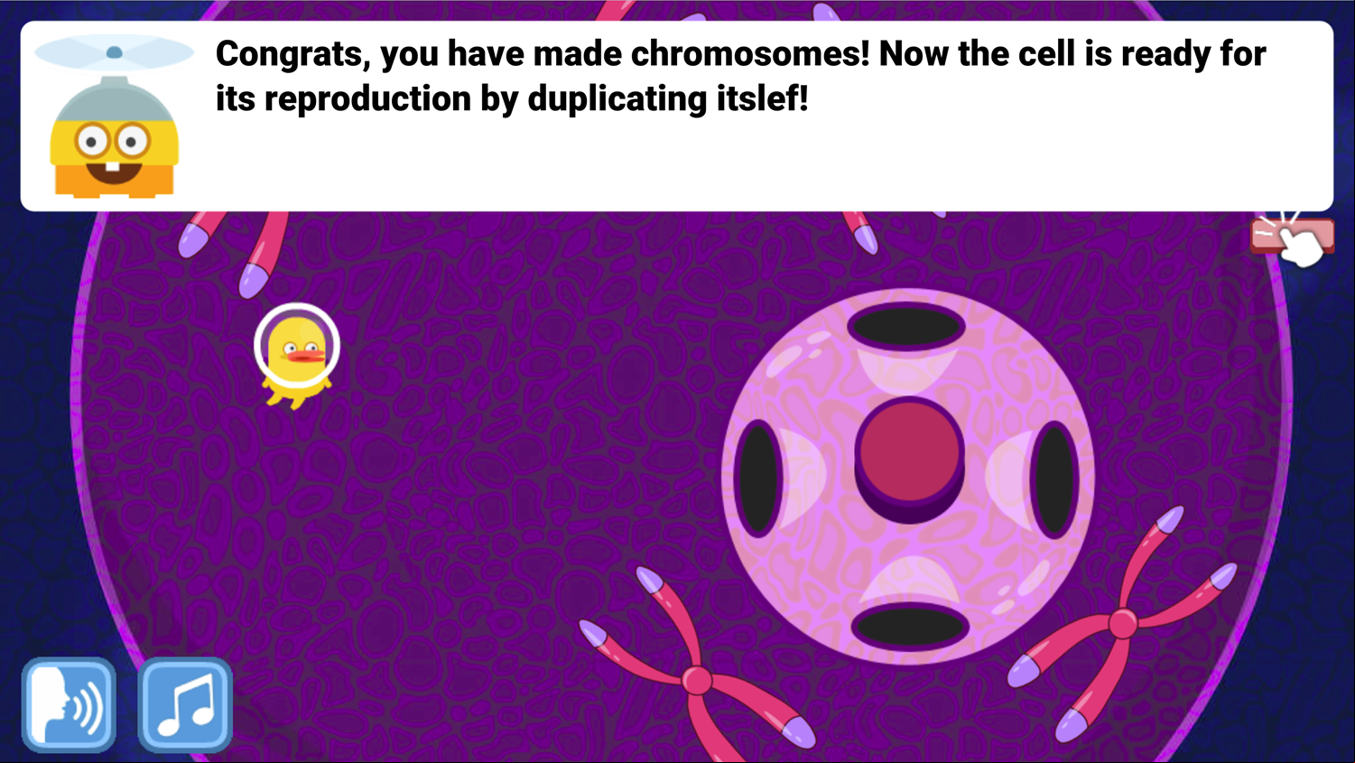 DocDuck Parts of the Cell Game Cell Ready for Duplicating Screenshot.