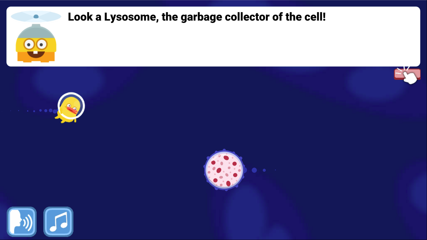 DocDuck Parts of the Cell Game Lysosome Garbage Collector Screenshot.