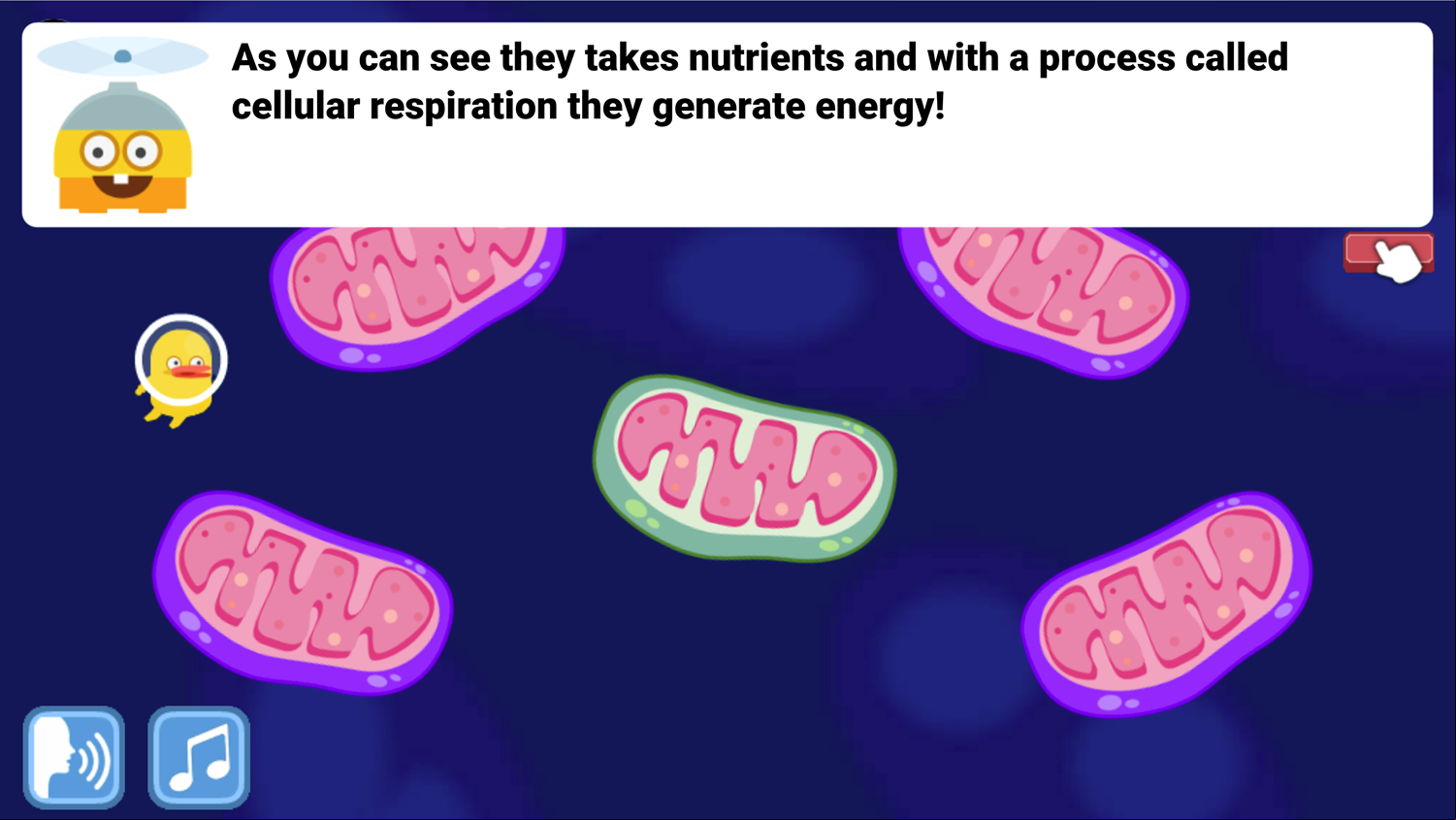 DocDuck Parts of the Cell Game Mitochondria Cellular Respiration Screenshot.