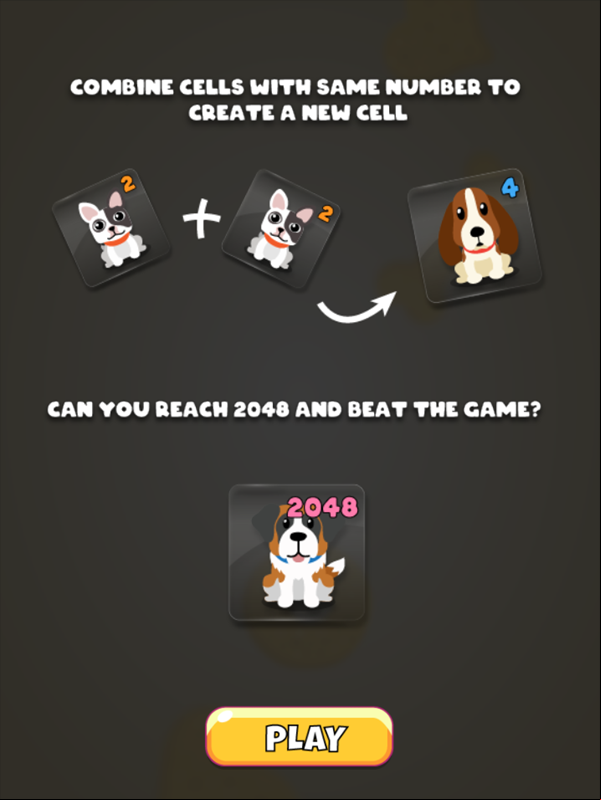 Dog 2048 Game How To Play Screenshot.