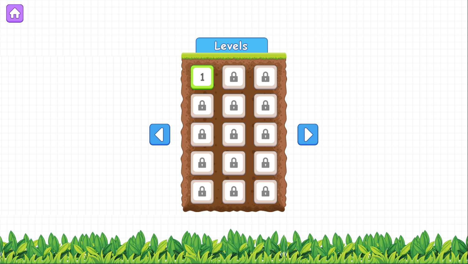 Doge Blocks Game Level Select Screenshot.