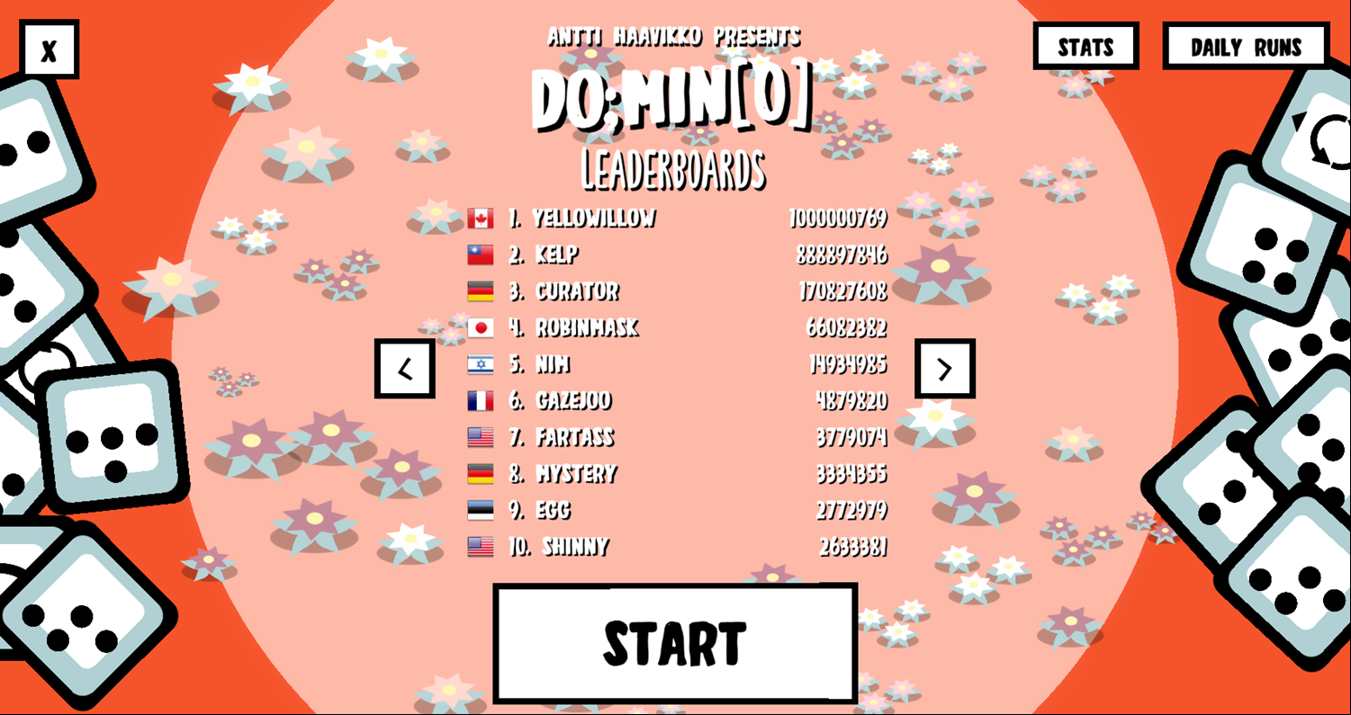 Domino With Cards Game Welcome Screen Screenshot.