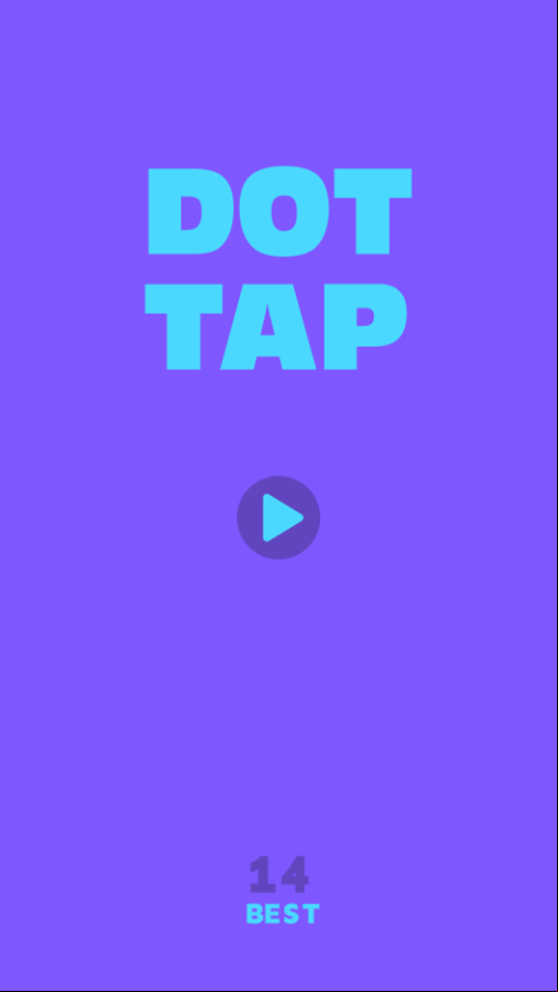 Dot Tap Game Welcome Screen Screenshot.