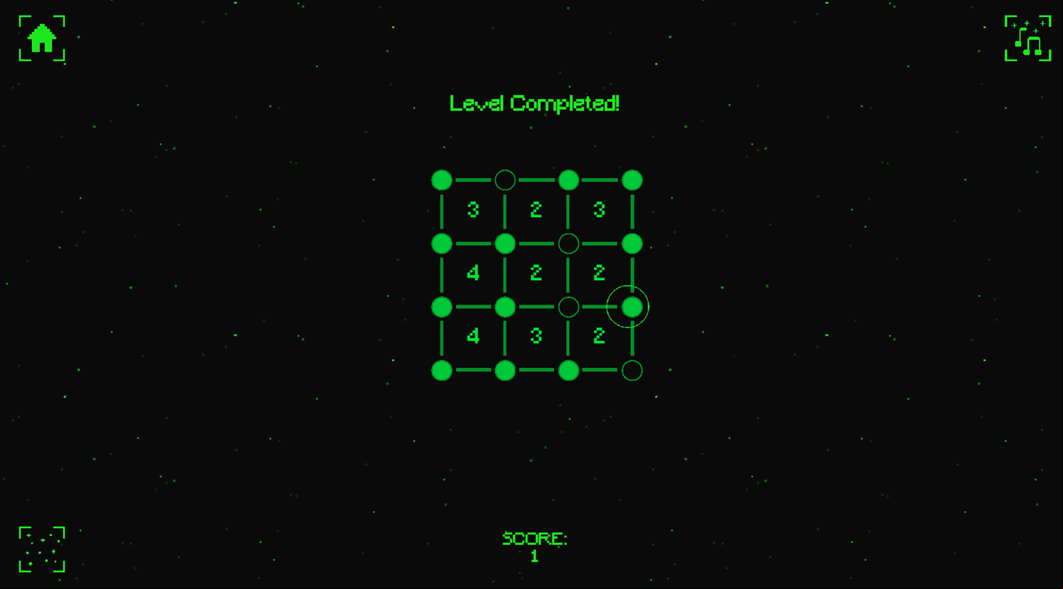 Dots Game Level Completed Screenshot.