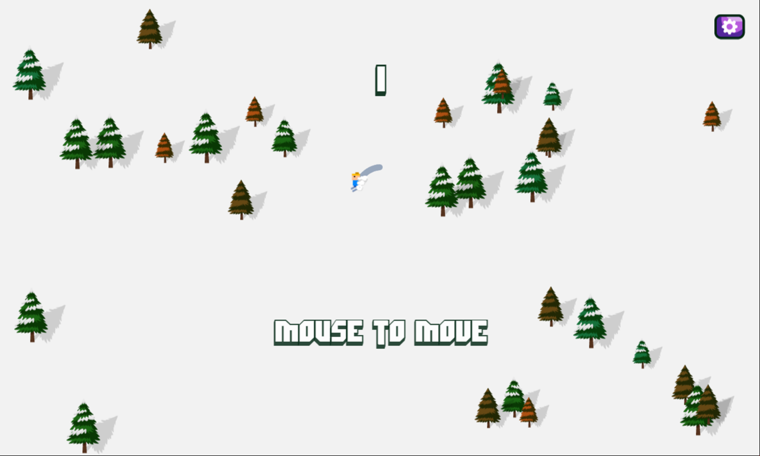 Downhill Ski Game Start Screenshot.