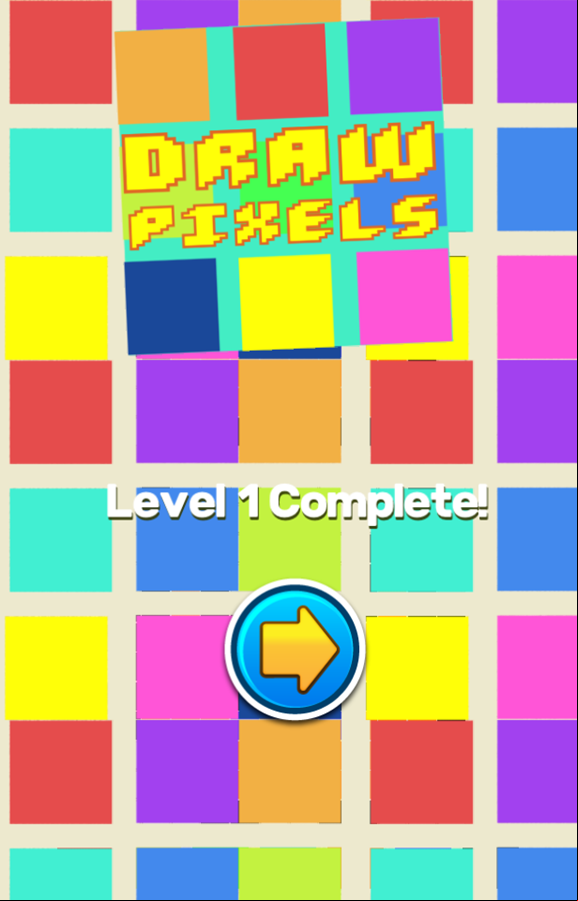 Draw Pixels Game Level Complete Screenshot.