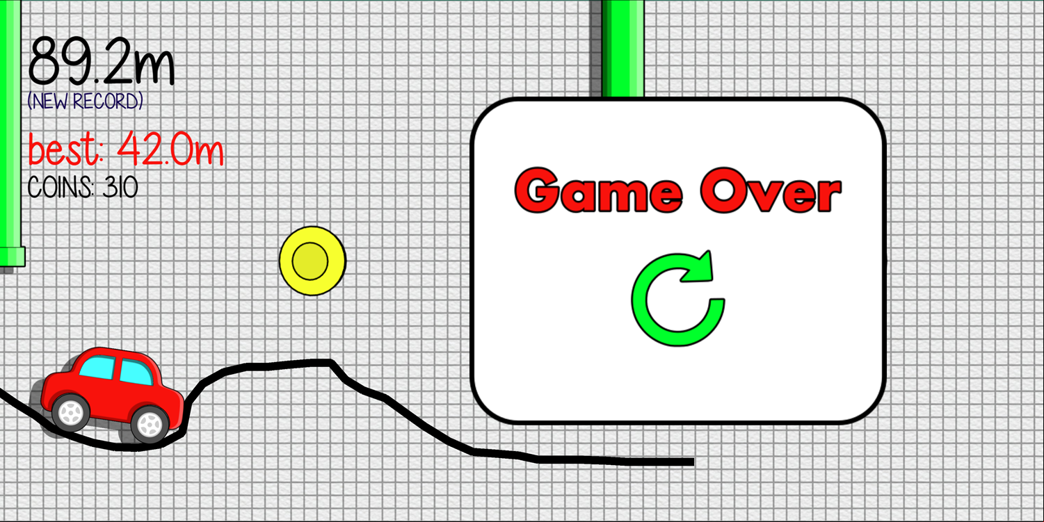 Draw the Hill Game Over Screen Screenshot.