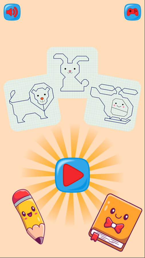 Drawing Step by Step Game Welcome Screen Screenshot.