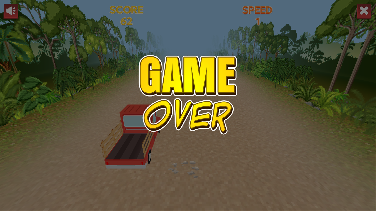 Drive Safe and Fast Game Over Screenshot.