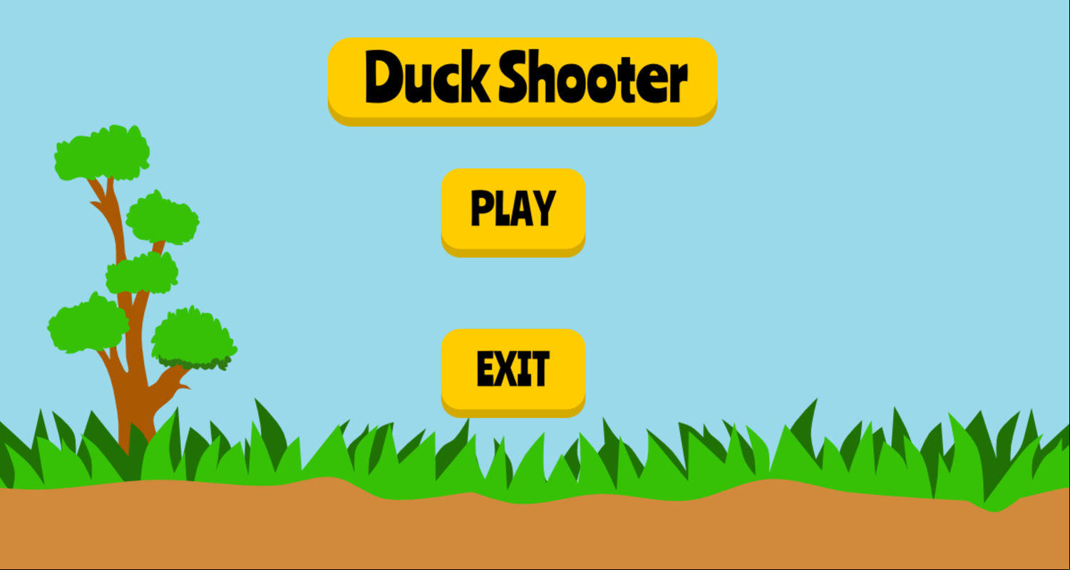 Duck Shooter Game Welcome Screen Screenshot.