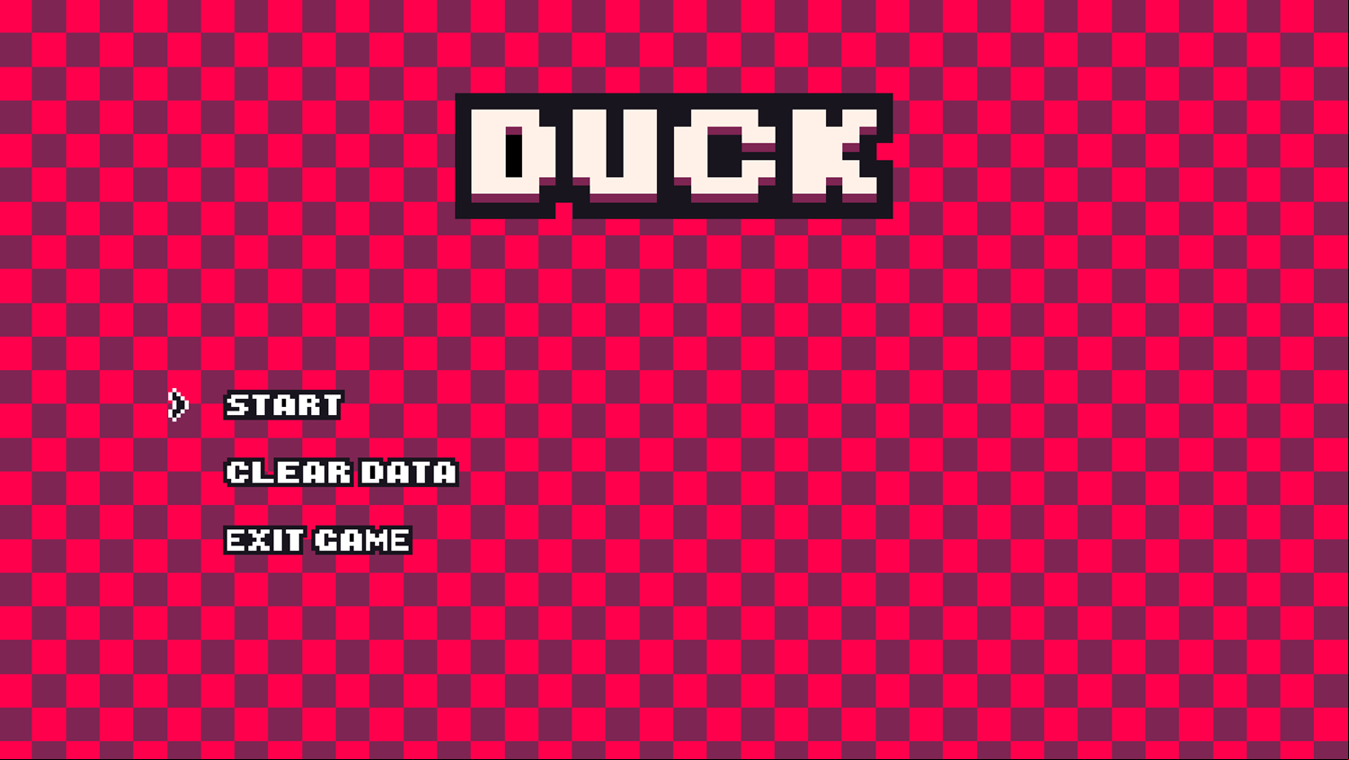 Duck The Game Welcome Screen Screenshot.
