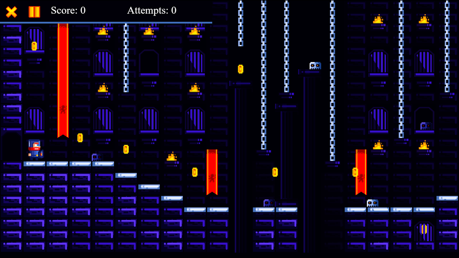 Dungeon Platformer Game Start Screenshot.