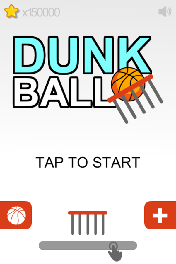 Dunk Ball Game Welcome Screen Screenshot.