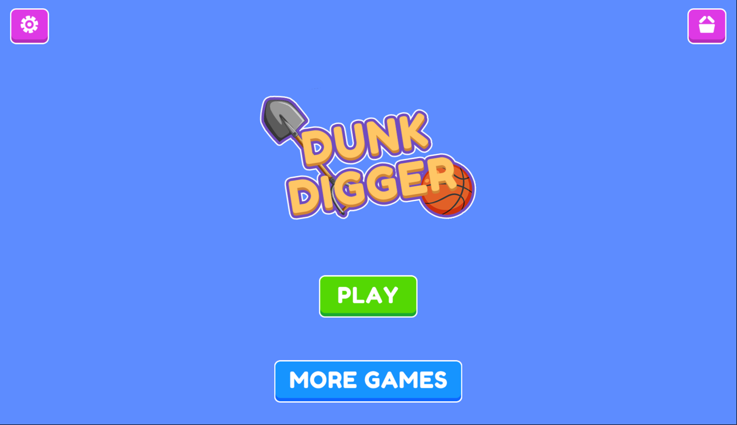 Dunk Digger Game Welcome Screen Screenshot.