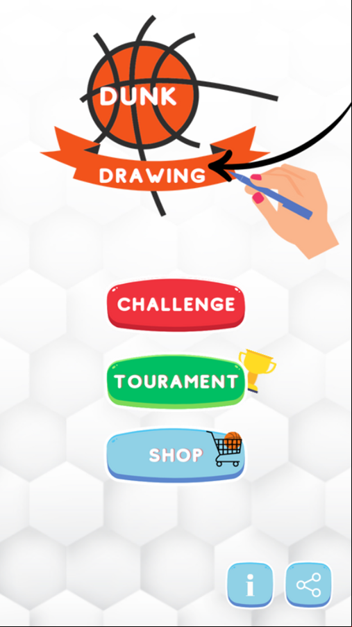 Dunk Drawing Game Welcome Screen Screenshot.