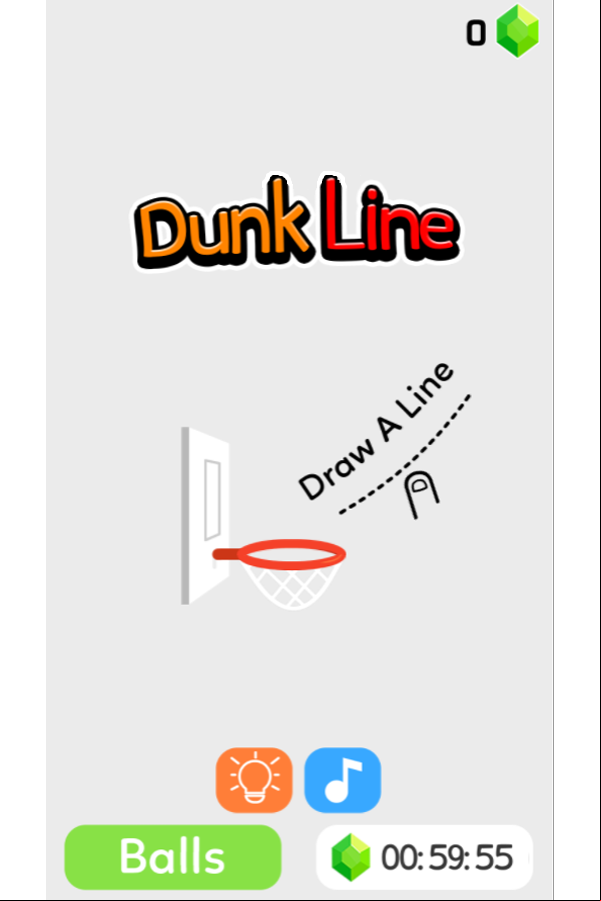 Dunk Line Game Welcome Screenshot.