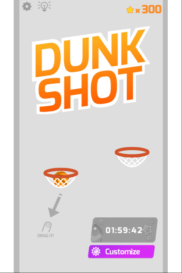 Dunk Shot Game Welcome Screenshot.