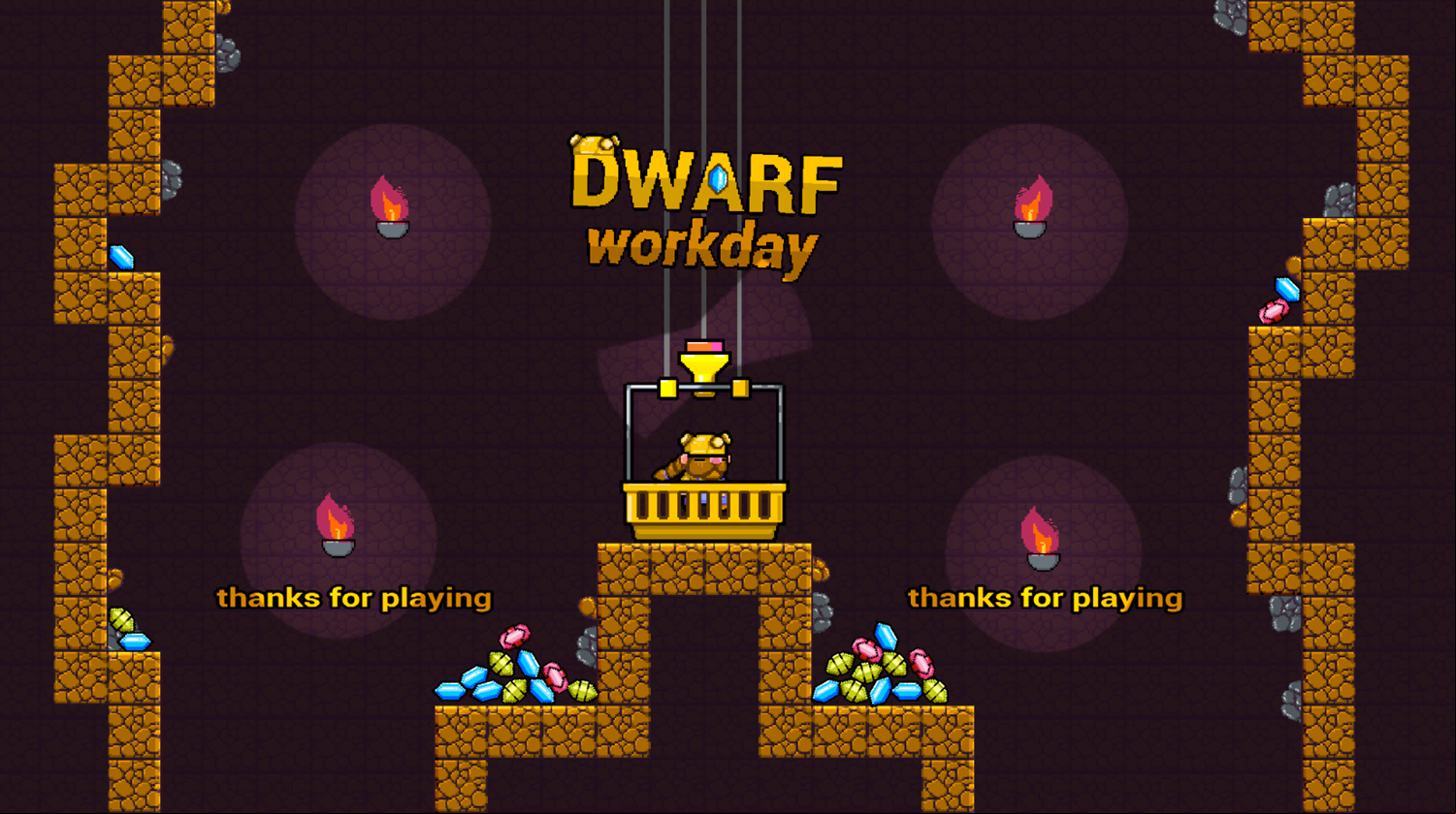 Dwarf Workday Game Beat Screen Screenshot.