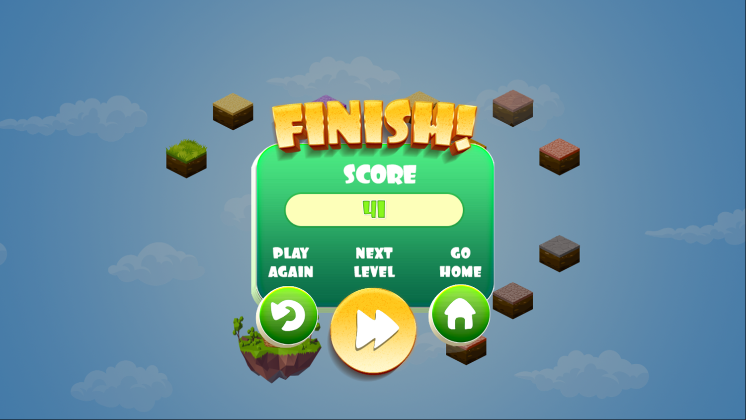 Easter Eggs on Space Islands Game Level Complete Screen Screenshot.