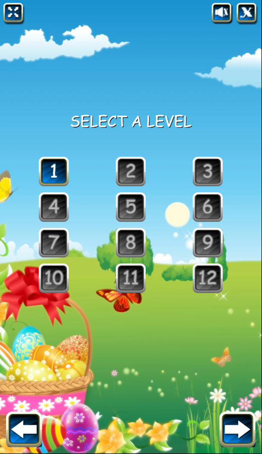 Easter Shooter Game Select Level Screenshot.