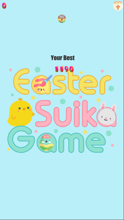 Easter Suika Game Best Score Screenshot.