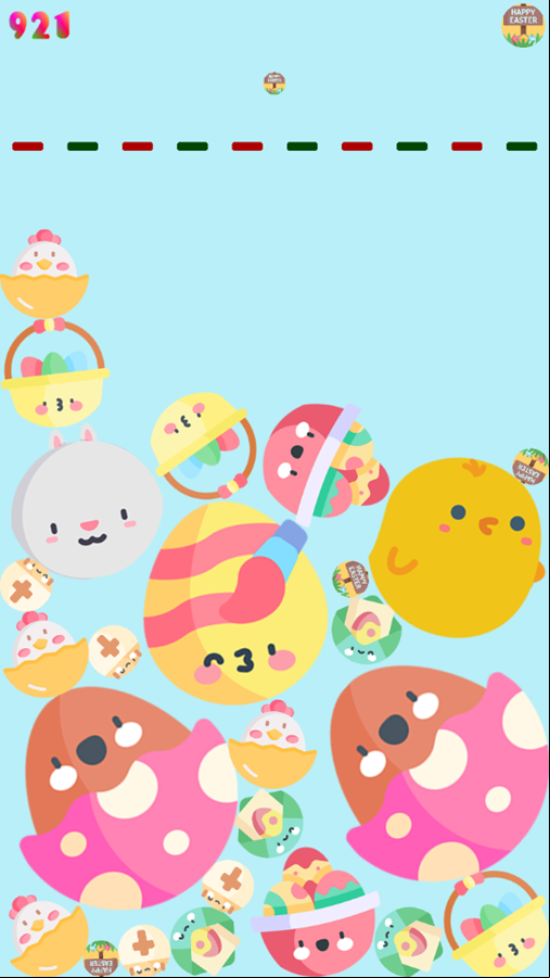 Easter Suika Game Challenge Screenshot.