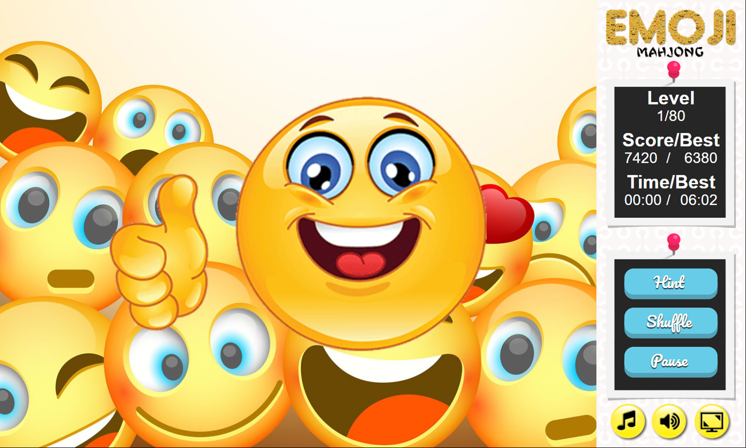 Emoji Mahjong Game Level Complete Screenshot.