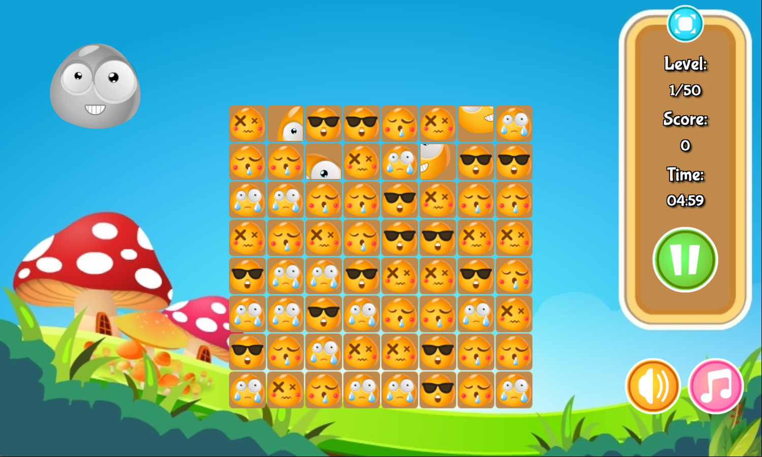 Emoji Match Game Start Screenshot.