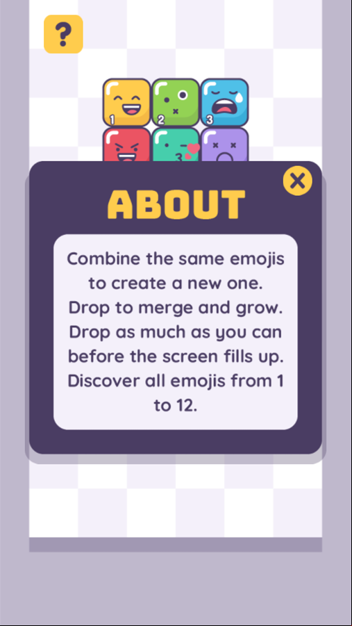 Emoji Merge Game How to Play Screen Screenshot.