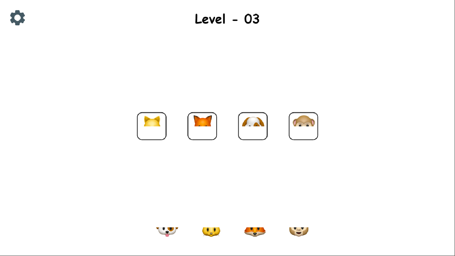 Emoji Puzzle Game Level With Half Pieces Screenshot.