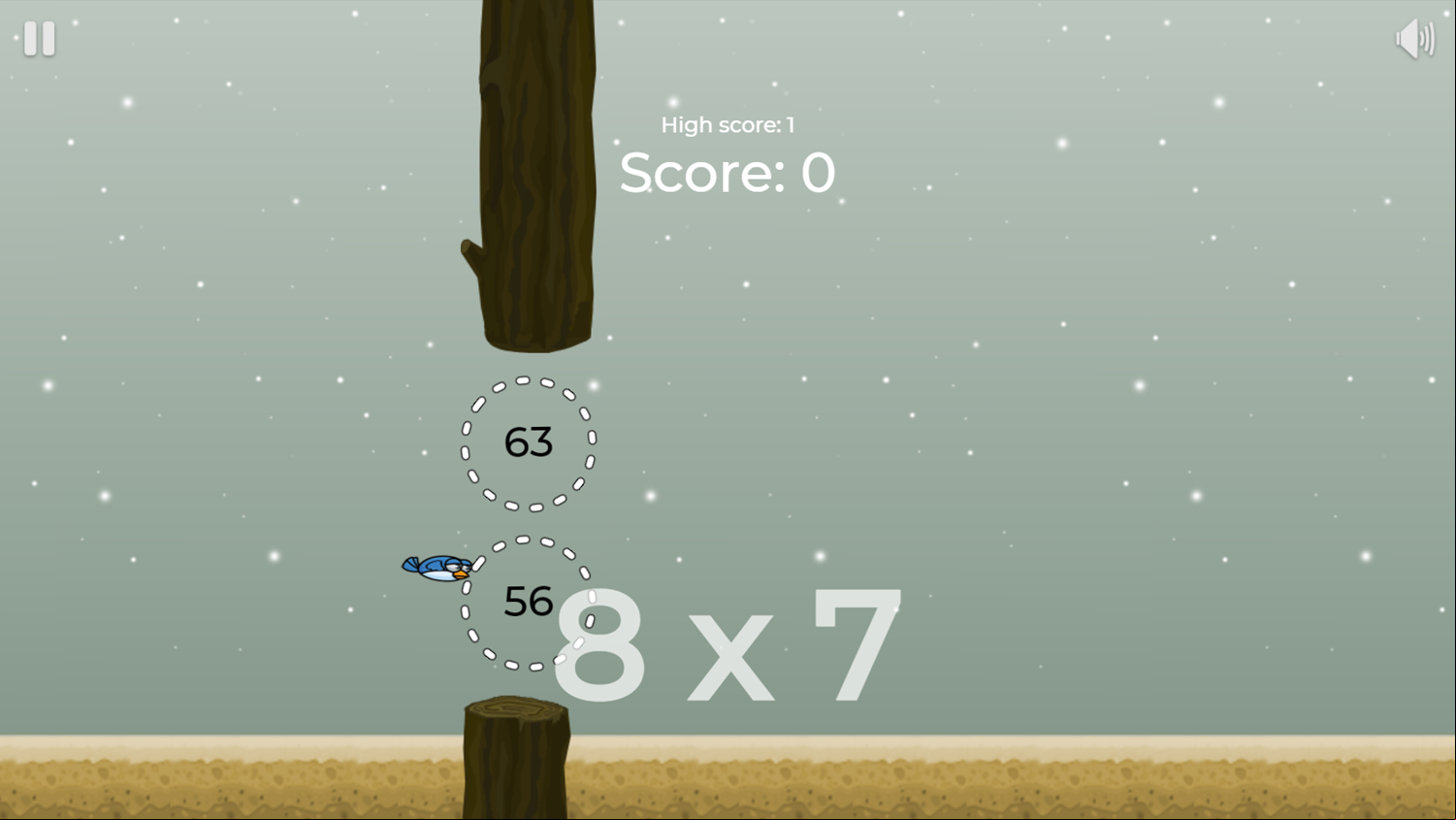 Equations Flapping Game Play Screenshot.